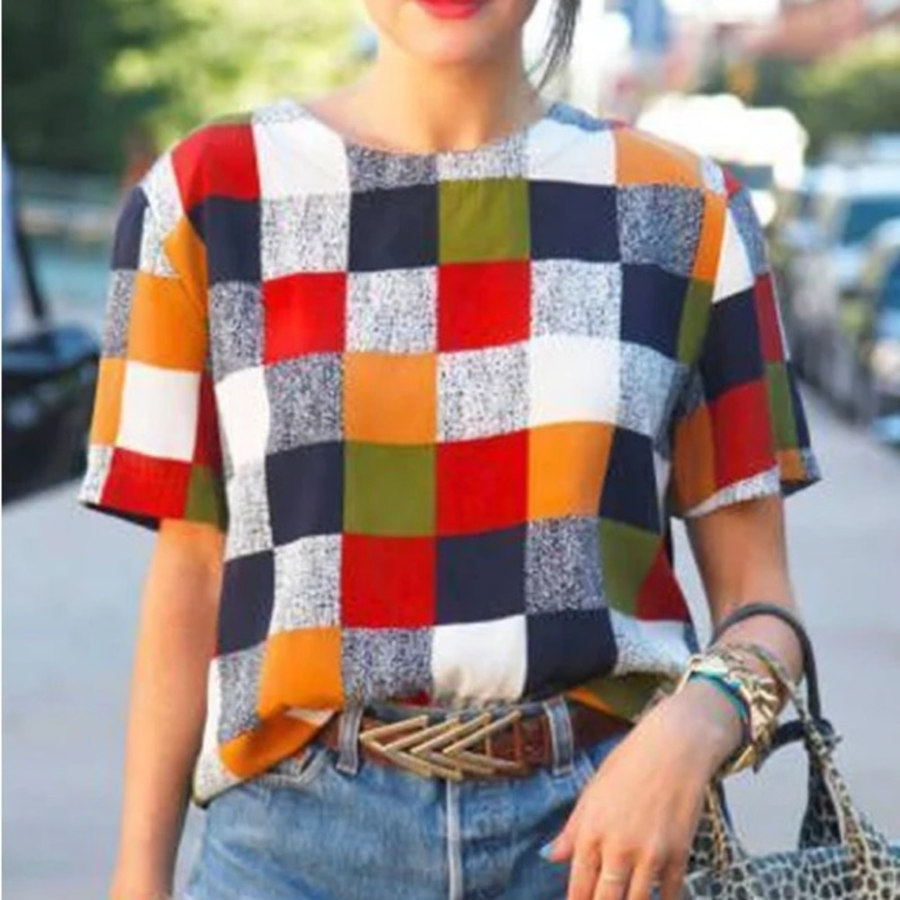 Color block oversized tee
